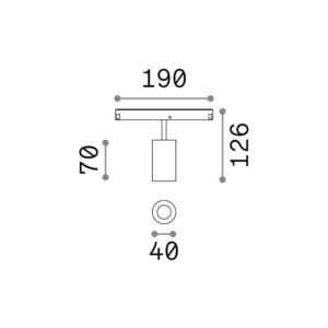 EGO TRACK SINGLE 08W 3000K ON-OFF BK - 1-ID257631