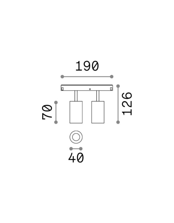 EGO TRACK DOUBLE 16W 3000K ON-OFF BK - 1-ID257648