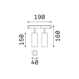 EGO TRACK DOUBLE 24W 3000K ON-OFF BK - 1-ID257662