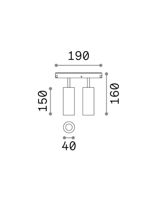 EGO TRACK DOUBLE 24W 3000K ON-OFF BK - 1-ID257662