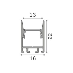 SLOT SUR D16 x D22 2000 mm WH - 1-ID307152