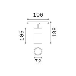EGO TRACK SINGLE 19W 3000K 1-10V WH - 1-ID307527