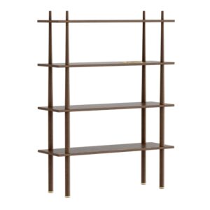 Stories 4 shelves Dark Oak incl. brass tray - 1-UM5773