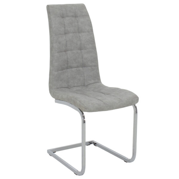 Καρέκλα Darrell pakoworld PU antique γκρι-βάση χρωμίου - 029-000022