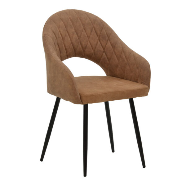 Πολυθρόνα Macie pakoworld ύφασμα καφέ antique-μαύρο 58x50x85εκ - 029-000151