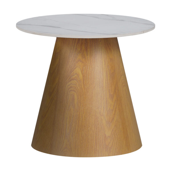 Βοηθητικό τραπέζι Soleire Inart λευκό μαρμάρου sintered stone Φ50x46εκ - 029-000266