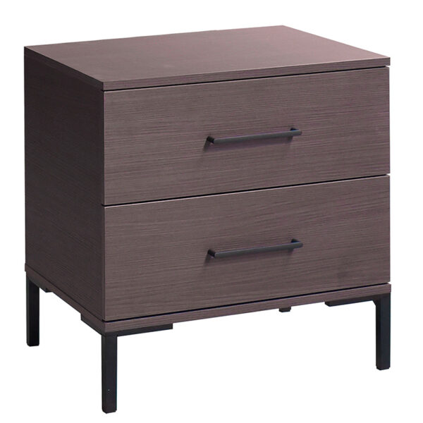 Κομοδίνο Calliope pakoworld με 2 συρτάρια wenge-μαύρο 55x44x57εκ - 039-000189