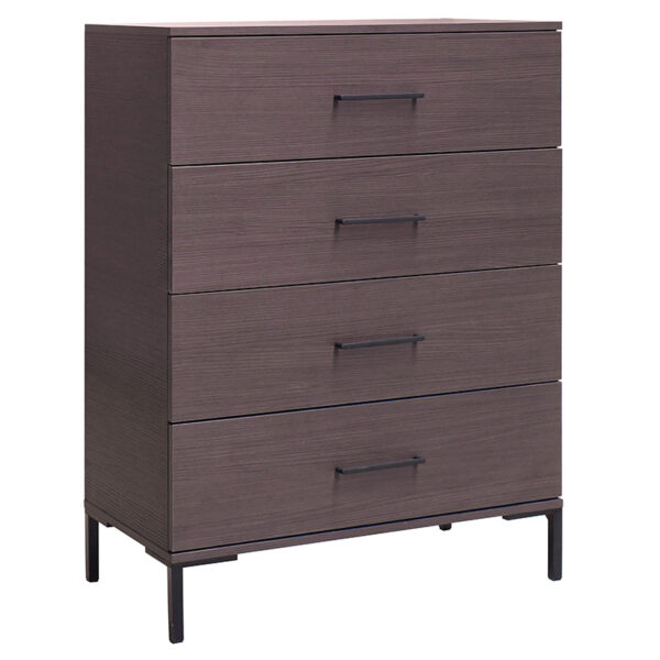 Συρταριέρα Calliope pakoworld με 4 συρτάρια wenge-μαύρο 80x44x108εκ - 039-000191
