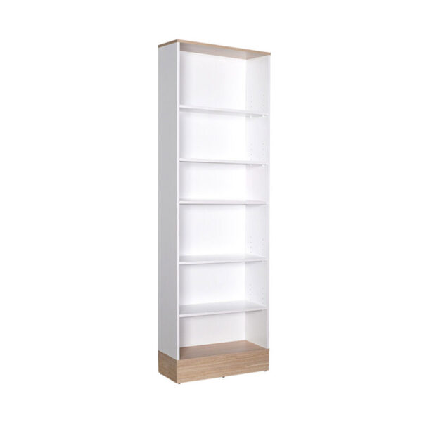 Βιβλιοθήκη Bator pakoworld σε λευκό- oak χρώμα 60x26x197εκ - 039-000204