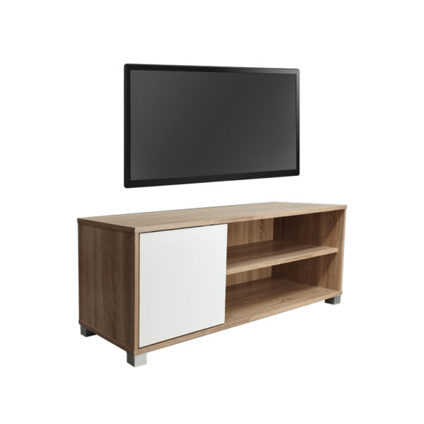 Έπιπλο τηλεόρασης Ellon pakoworld μελαμίνης sonoma-λευκό 120x40x41εκ. - 049-000080