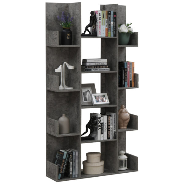 Βιβλιοθήκη Charles pakoworld μελαμίνης γκρι oak 90x31x182.5εκ - 049-000093