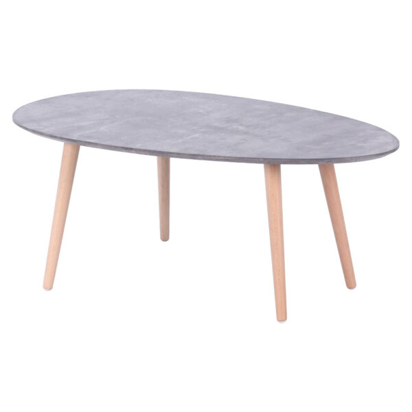 Τραπέζι σαλονιού HAMILTON pakoworld χρώμα γκρι cement-φυσικό 98x60x38εκ - 058-000050