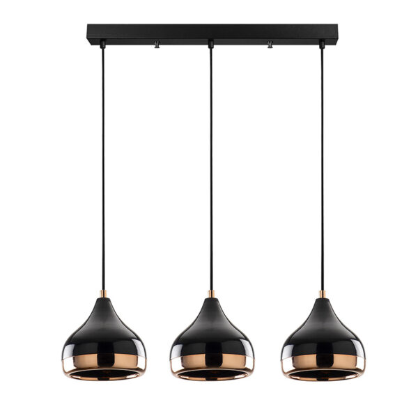 Φωτιστικό οροφής τρίφωτο Elprecious pakoworld E27 μαύρο-bronze 67x17x110εκ - 071-001036