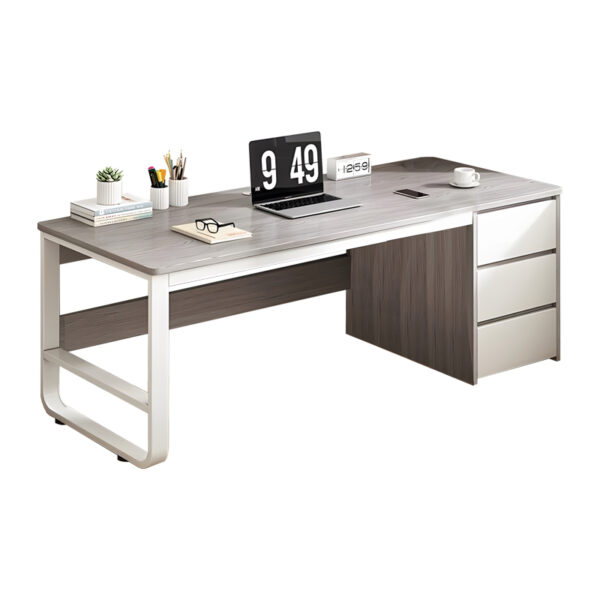 Γραφείο Salto pakoworld με συρταριέρα-MDF γκρι-λευκό 120x48x74εκ - 072-000077