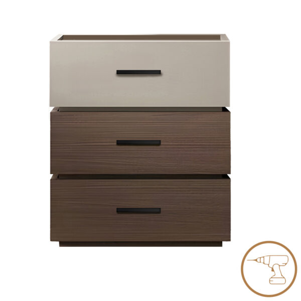 Κομοδίνο Sonlen pakoworld mdf σε καρυδί-μπεζ απόχρωση 60x40x66εκ - 072-000106