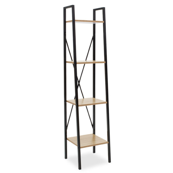 Βιβλιοθήκη Ramon pakoworld φυσικό-μαύρο 34x32,5x148εκ - 085-000013