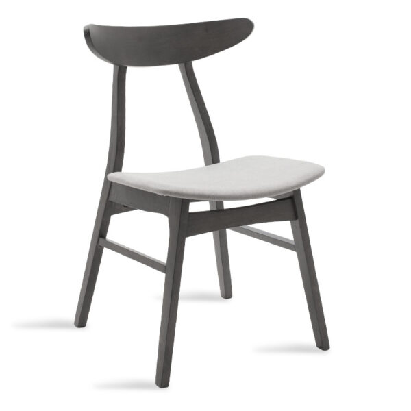Καρέκλα Orlean pakoworld γκρι ύφασμα-rubberwood ανθρακί πόδι - 097-000008