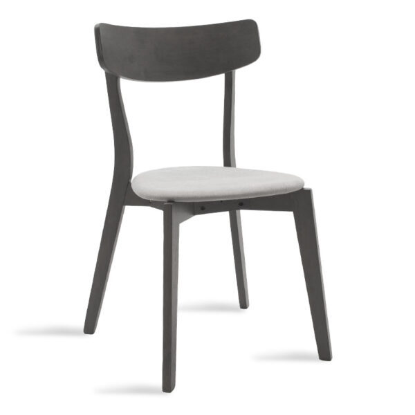Καρέκλα Toto pakoworld γκρι ύφασμα-rubberwood ανθρακί πόδι - 097-000012