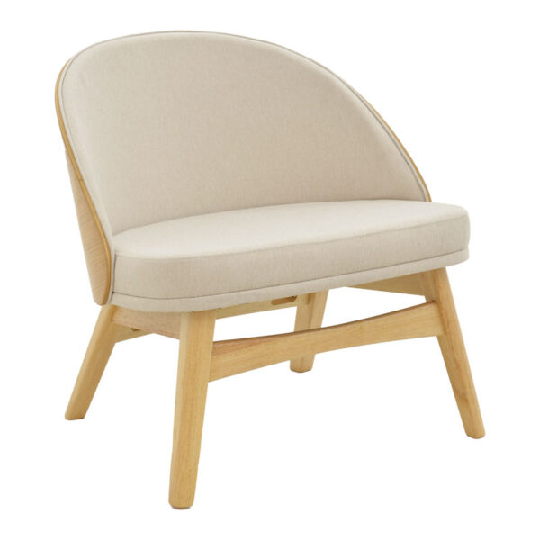Καρέκλα Sarian pakoworld μπεζ ύφασμα-rubberwood φυσικό πόδι 69,5x71x70.5εκ - 097-000014