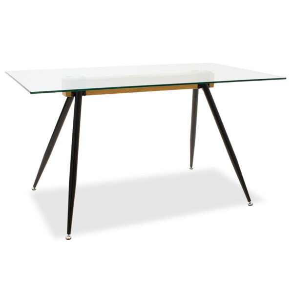 Τραπέζι Astrid pakoworld γυάλινο 10χιλ - πόδι μαύρο 140x80x75εκ - 101-000019