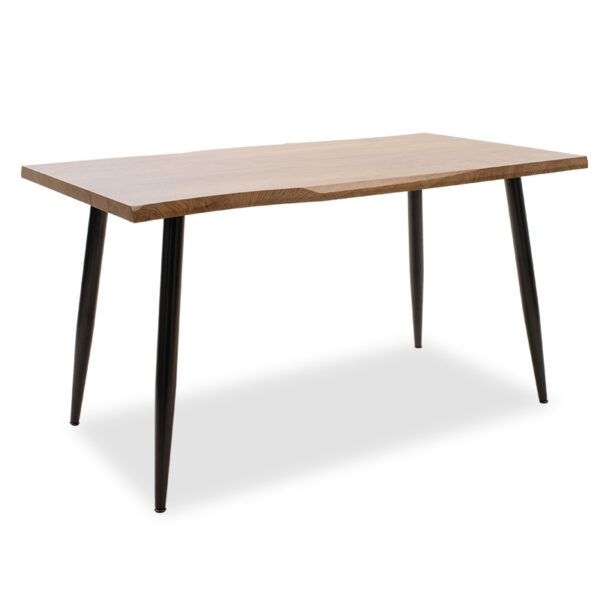 Τραπέζι Neve pakoworld MDF καρυδί-πόδι μεταλλικό μαύρο 140x80x75εκ - 101-000025