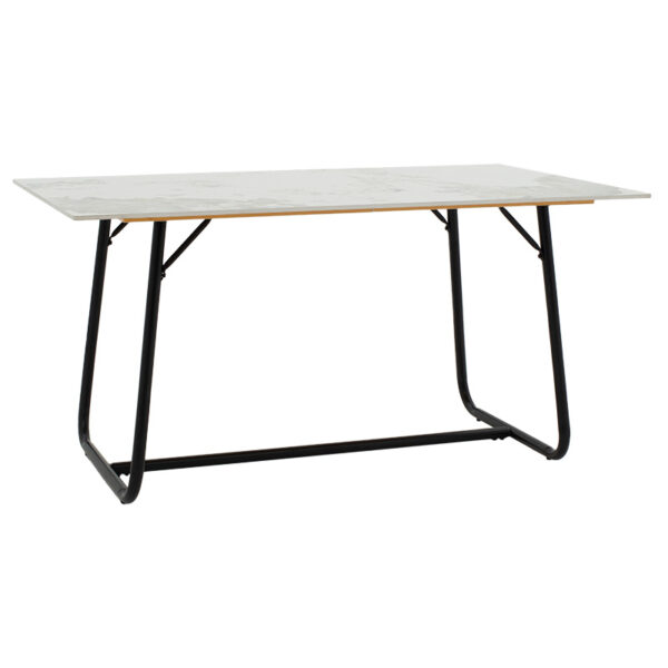 Τραπέζι Revello pakoworld sintered stone λευκό μαρμάρου-μαύρο 150x90x75εκ - 101-000074