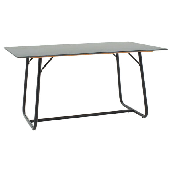 Τραπέζι Revello pakoworld sintered stone μαύρο μαρμάρου-μαύρο 150x90x75εκ - 101-000075