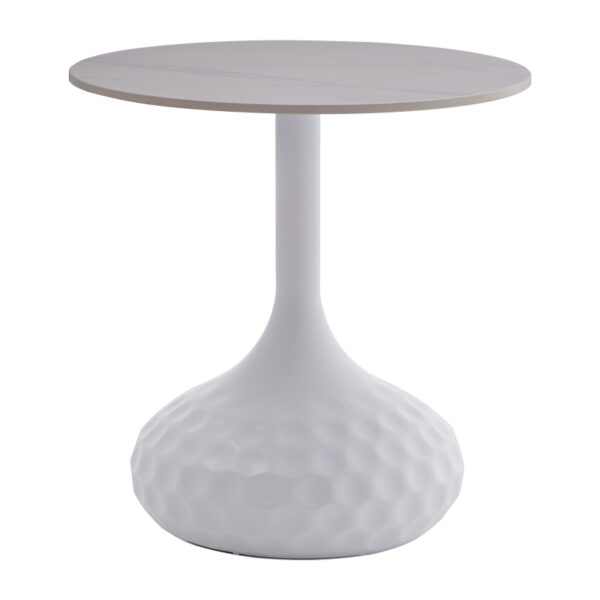 Βοηθητικό τραπέζι Fabron Inart λευκό sintered stone Φ50x52εκ - 101-000096