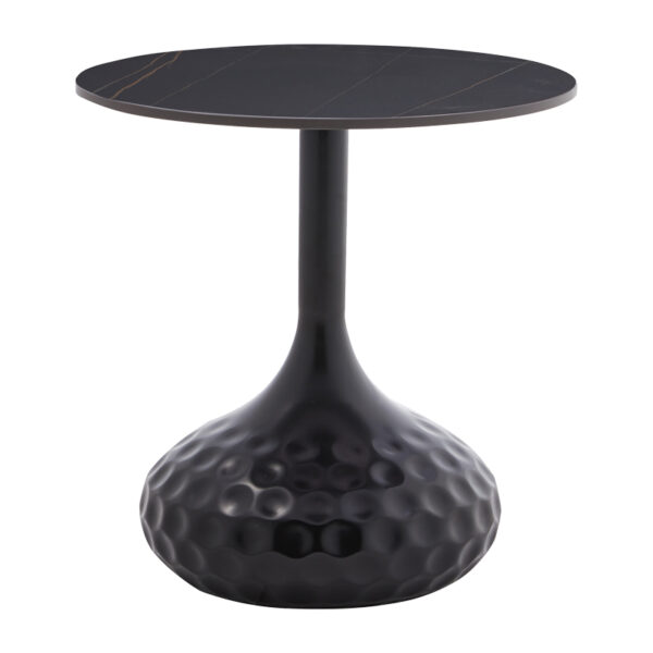 Βοηθητικό τραπέζι Fabron Inart μαύρο sintered stone Φ50x52εκ - 101-000097