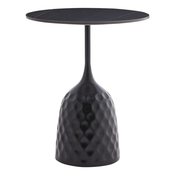Βοηθητικό τραπέζι Kousien Inart μαύρο sintered stone Φ50x60εκ - 101-000099