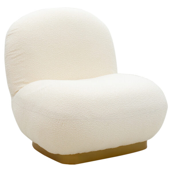 Πολυθρόνα Rosalie pakoworld ύφασμα μπουκλέ cream-χρυσό 85x82x77εκ - 110-000050