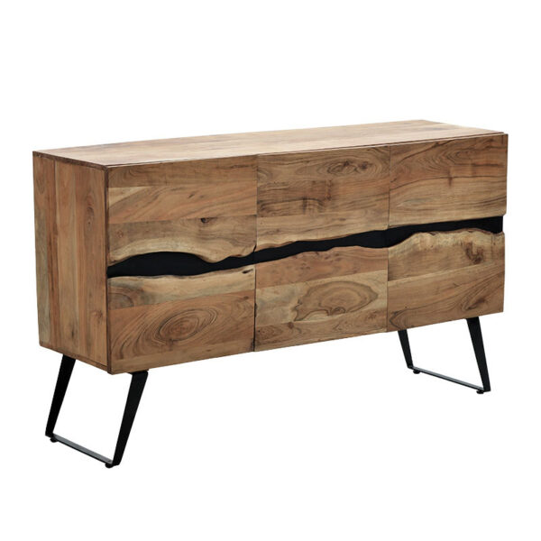 Μπουφές Imena pakoworld μασίφ ξύλο 4εκ φυσικό-μαύρο 148x43.5x86εκ - 113-000021