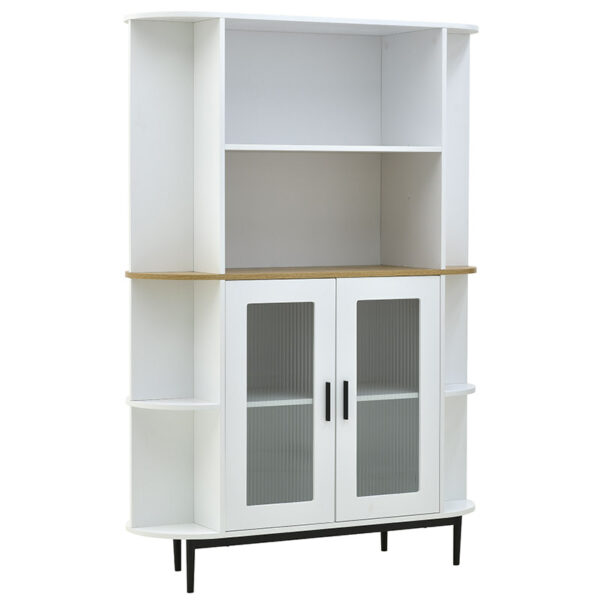 Βιτρίνα Xarvey Inart λευκό-φυσικό ξύλο 110x38x160εκ - 115-000114