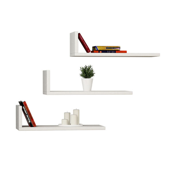 Ραφιέρα τοίχου L-Model pakoworld χρώμα λευκό 50x20x14εκ - 119-000092