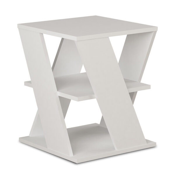 Βοηθητικό τραπέζι Cyclo pakoworld χρώμα λευκό 55x55x55εκ - 119-000846