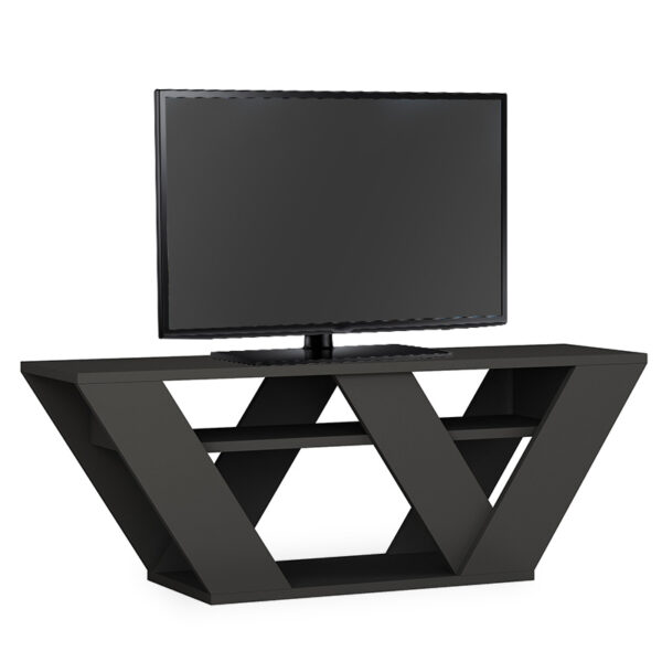 Έπιπλο τηλεόρασης Pipralla pakoworld ανθρακί 110x30x40εκ - 119-000966