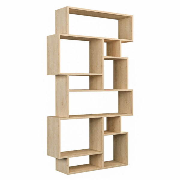 Βιβλιοθήκη Karmato pakoworld χρώμα φυσικό 96x25,5x168,5εκ - 119-001075
