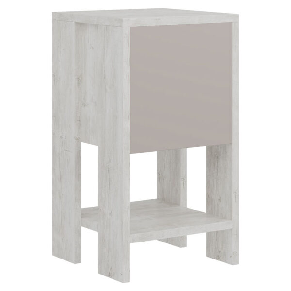 Κομοδίνο Ema pakoworld χρώμα λευκό antique-μόκα 30x30x55εκ - 119-001134