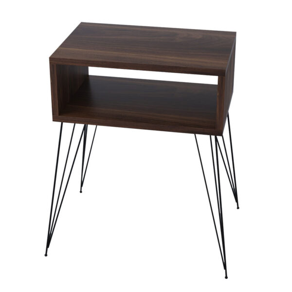 Κομοδίνο Naida pakoworld καρυδί-μαύρο 45x30x59εκ - 120-000140