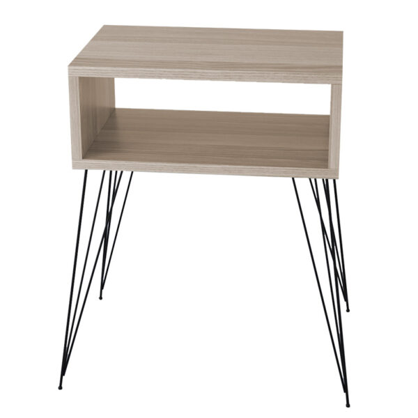 Κομοδίνο Naida pakoworld γκρι-μπεζ-μαύρο 45x30x59εκ - 120-000141