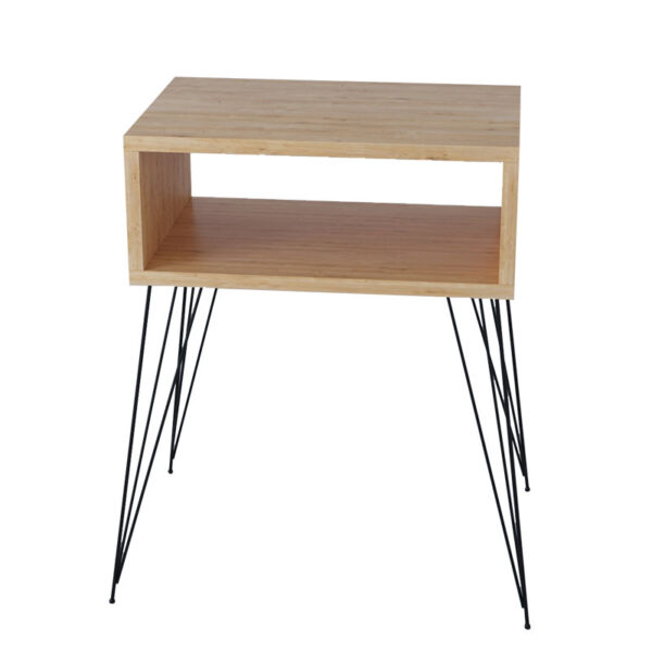 Κομοδίνο Naida pakoworld φυσικό-μαύρο 45x30x59εκ - 120-000142