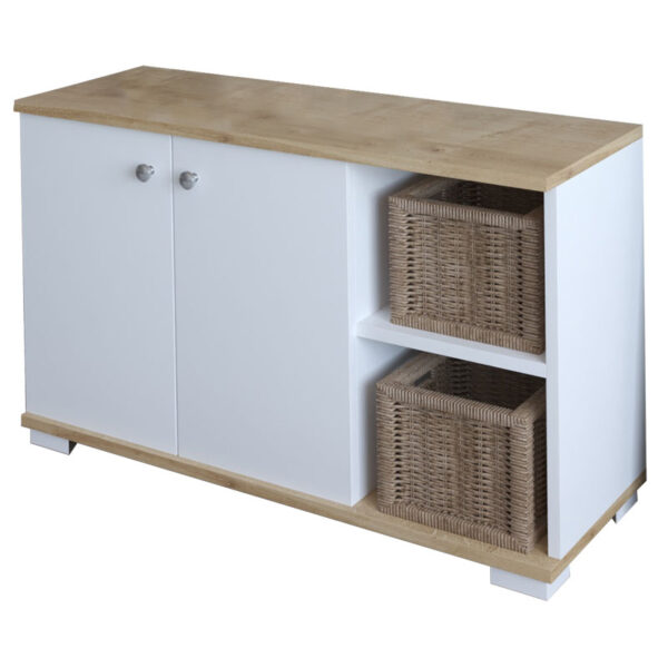 Έπιπλο εισόδου Deril pakoworld λευκό-sonoma 90x33x52.5εκ - 120-000278