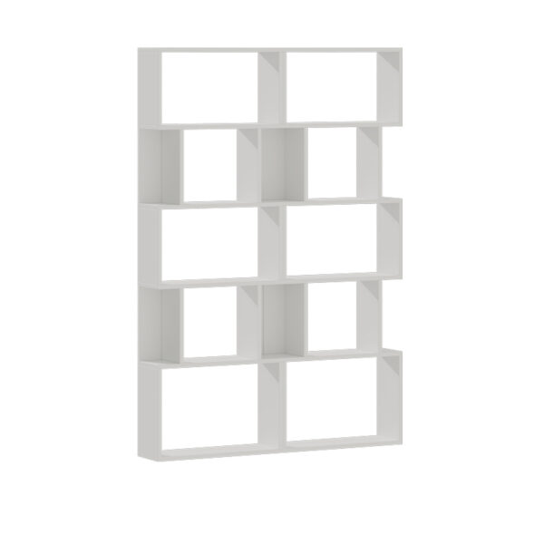 Βιβλιοθήκη Booky pakoworld 12 ραφιών λευκό μελαμίνης 120x20x175εκ - 120-000403