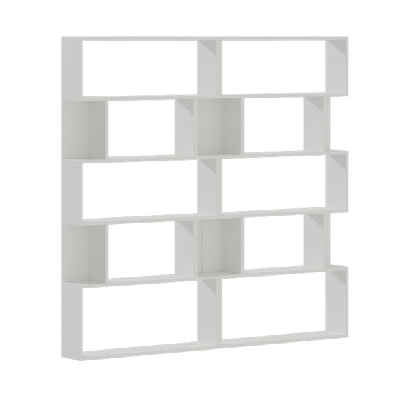 Βιβλιοθήκη Booky pakoworld 12 ραφιών λευκό μελαμίνης 180x20x175εκ - 120-000404