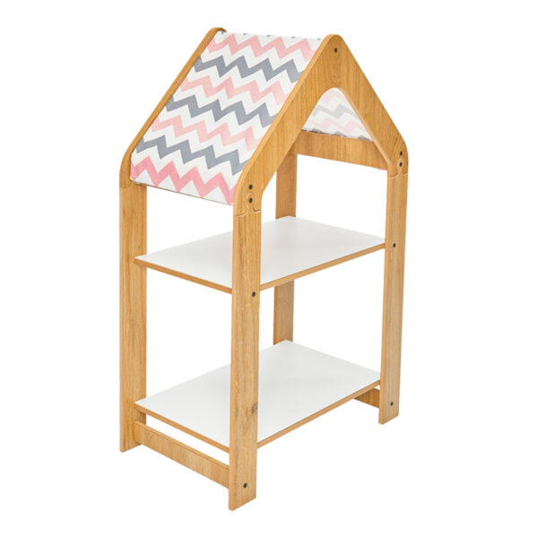 Ραφιέρα Montessori Zoilen pakoworld φυσικό-λευκό-ροζ mdf 50x30x80εκ - 120-000425
