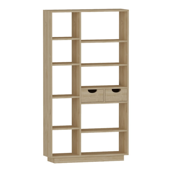 Βιβλιοθήκη με συρτάρια Dakin pakoworld σε oak απόχρωση 80x25x190εκ - 120-000484