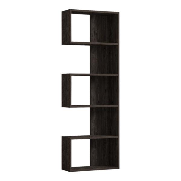 Βιβλιοθήκη Cascade pakoworld σε σκούρο καρυδί απόχρωση 51.8x22x150εκ - 120-000521