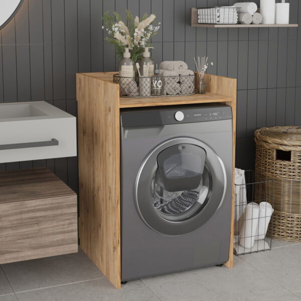 Έπιπλο πλυντηρίου Cuci pakoworld σε oak απόχρωση 60x62x99εκ - 120-000597