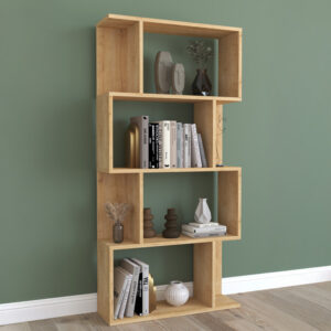 Βιβλιοθήκη Kadu pakoworld σε oak απόχρωση  72x22x147εκ - 120-000610