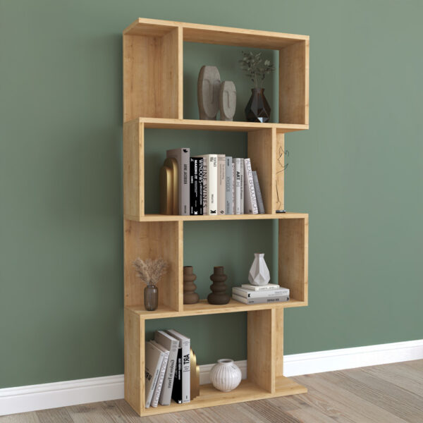 Βιβλιοθήκη Kadu pakoworld σε oak απόχρωση  72x22x147εκ - 120-000610